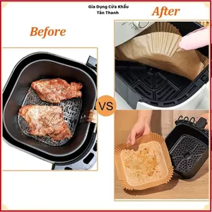 SET GIẤY LÓT KHAY CHIÊN KHÔNG DẦU - Hỗ Trợ Vệ Sinh Dễ Dàng 1 SET 50 MIẾNG