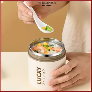 BÌNH Ủ CHÁO LUCKY TẶNG THÌA - Dung Tích 500ML Tiện Dụng