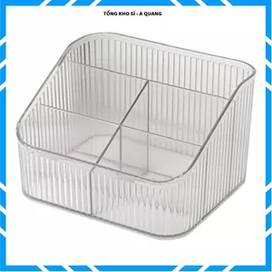 KHAY TRONG SUỐT CHIA NGĂN ĐỰNG Mỹ Phẩm Dụng Cụ Học Tập