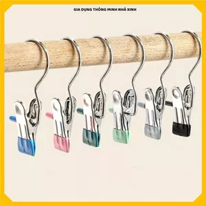 MÓC KẸP INOX PVC CAO CẤP, kẹp đồ gia đình tiện lợi bền chắc, Móc Treo Quần Áo