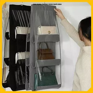 GIỎ TREO TÚI XÁCH CHỐNG BỤI 6 Ô ĐA NĂNG - Túi Treo Bảo Quản Giỏ Xách Luôn Mới,Phù Hợp Treo Trong Tủ Quần Áo Gọn Gàng