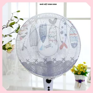 LƯỚI BỌC QUẠT HOẠT HÌNH AN TOÀN CHO BÉ, màn trùm quạt có dây rút tiện dụng, Lưới Bảo Vệ Quạ