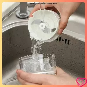 MÁY XAY TỎI ỚT MINI KÉO TAY, Dụng Cụ Xay Tỏi Ớt Đa Năng Lưỡi Dao Inox304 Cao Cấp
