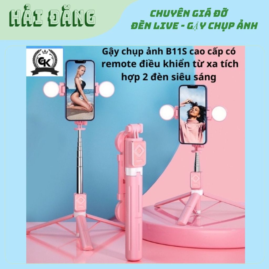 Gậy chụp ảnh 3 chân B11S 1m1 1m7 thế hệ mới,Gậy selfie chụp hình, tự sướng,nút rm bluetooth từ xa