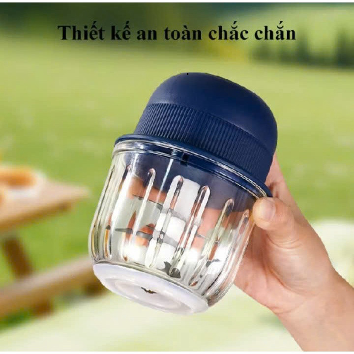 Máy say tỏi ớt mini bằng thủy tinh cao cấp,lưới thép không gỉ pm