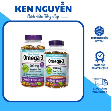 Webber Omega 3 Dầu cá Omega 3 Triple Strength 900mg cung cấp 600mg EPA và 300mg DHA