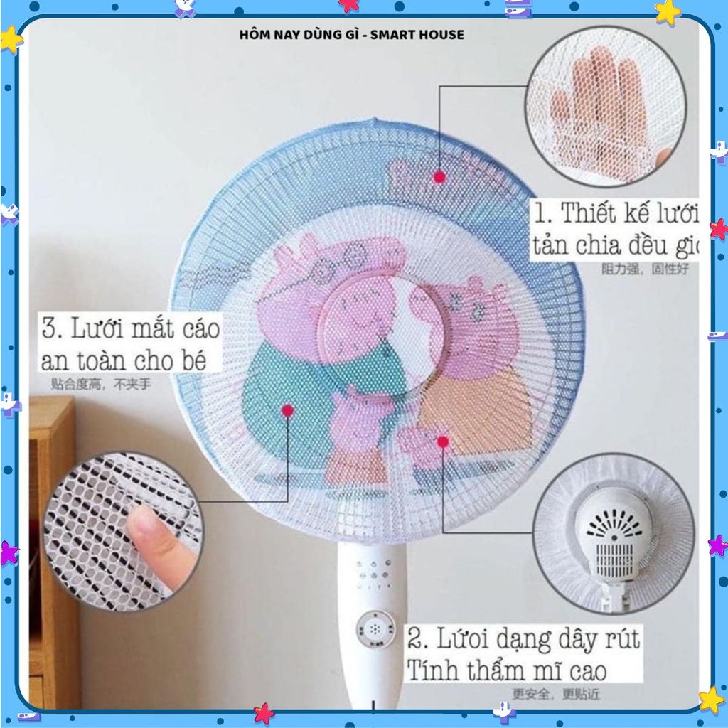 (COMBO 2 CÁI) LƯỚI BỌC QUẠT CÓ DÂY RÚT TIỆN LỢI CAO CẤP, CHỐNG BÉ THÒ TAY AN TOÀN, Phụ Kiện Gia Đình Gọn Nhẹ