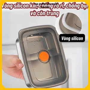 HỘP INOX 1500ML LOẠI 1 CÓ NẮP ĐẬY HÚT CHÂN KHÔNG - Bảo Quản Thực Phẩm, Ngăn Mùi Hiệu Quả