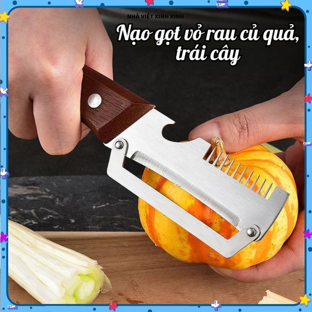 (COMBO 3) DAO NẠO CỦ QUẢ 3 TRONG 1, DỤNG CỤ BÀO SỢI, GỌT VỎ, MỞ NẮP CHAI ĐA NĂNG, Lưỡi Thép Không Gỉ Sắc Bén