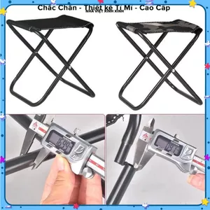 GHẾ GẤP GỌN DIDOOGLT BỎ TÚI ĐI DU LỊCH CẮM TRẠI, GHẾ XẾP MINI INOX NHỎ GỌN, chịu tải tốt 90kg có túi đựng