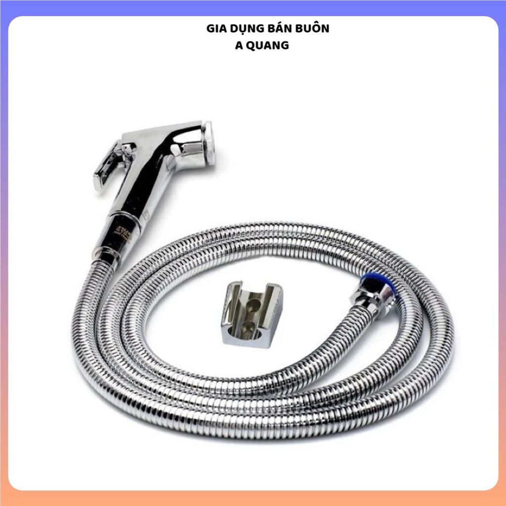 (COMBO 2) BỘ VÒI XỊT BỒN CẦU INOX CAO CẤP - Đủ Bộ Dây 1M2, Lắp Đặt Tiện Lợi