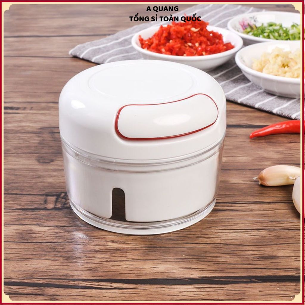 MÁY XAY TỎI ỚT CẦM TAY MINI - Dụng Cụ Xay Tỏi Ớt Dây Rút Tiện Lợi, Máy Xay Thực Phẩm Mini