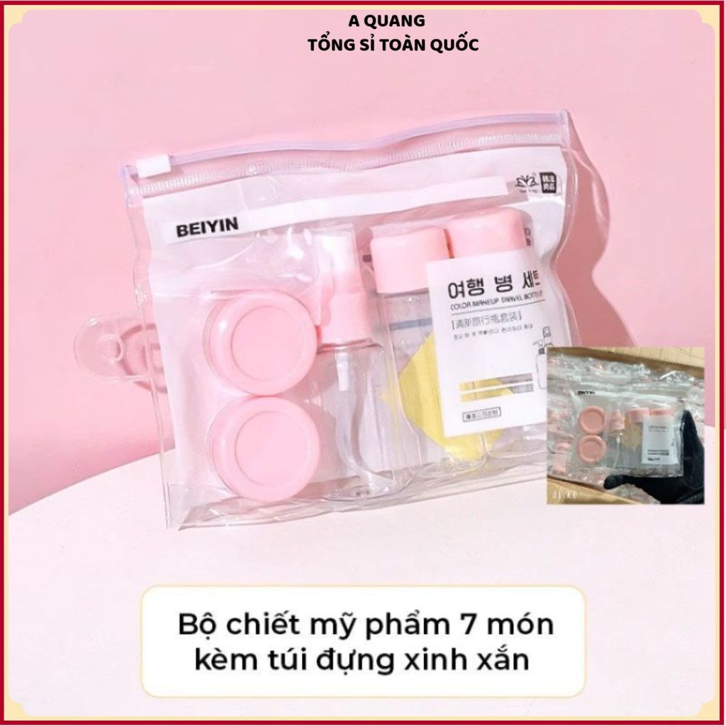 BỘ CHAI LỌ CHIẾT MỸ PHẨM 7 MÓN - Phụ Kiện Mỹ Phẩm Du Lịch Tiện Dụng