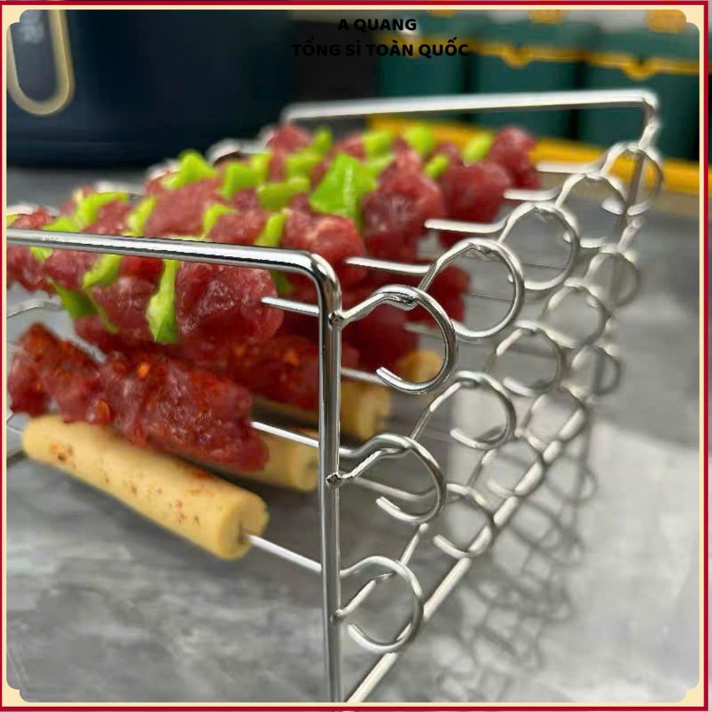 SET 24 GIÁ XIÊN NƯỚNG BBQ INOX 304 - Chống Gỉ Cao Cấp Tiện Lợi