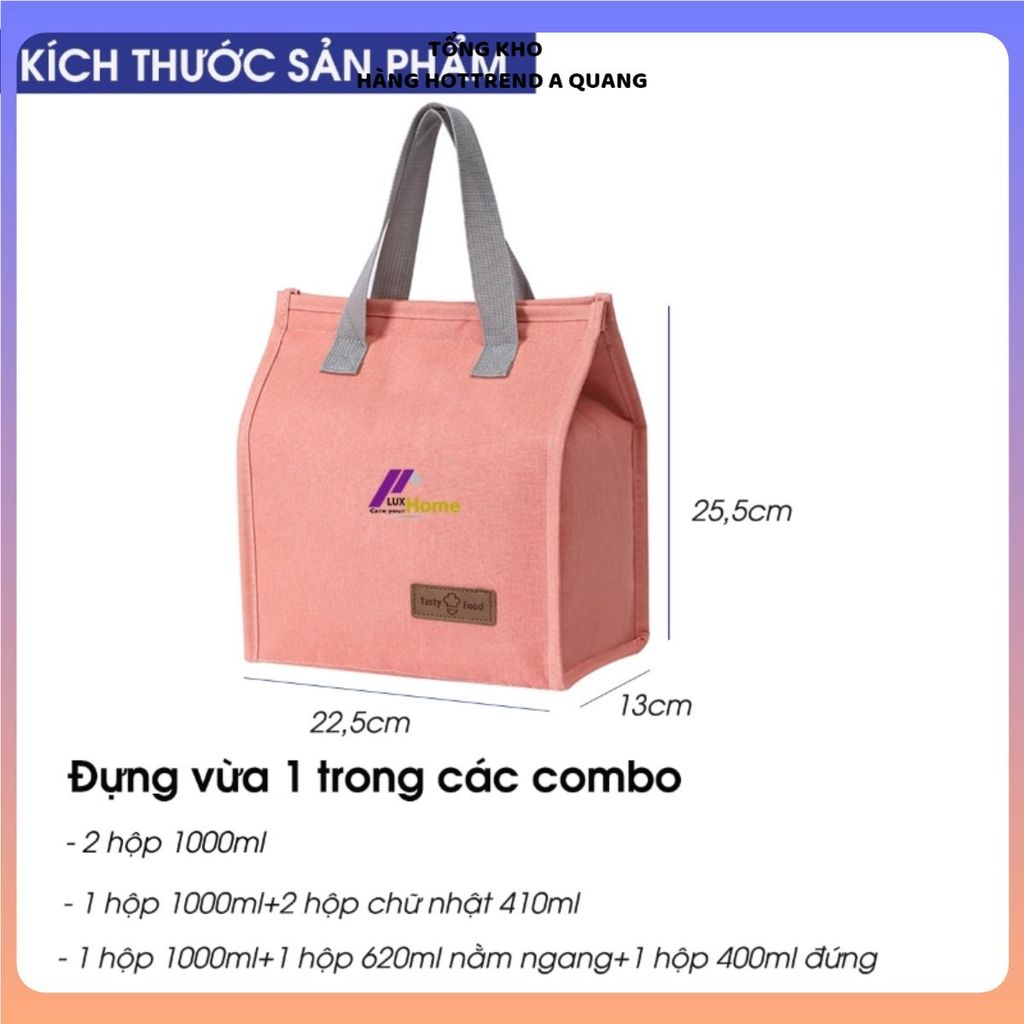 TÚI GIỮ NHIỆT ĐỰNG HỘP CƠM CAO CẤP - Chống Thấm Nước, Thiết Kế Sang Trọng