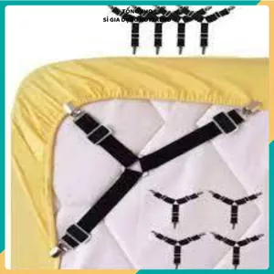 BỘ 4 DÂY KẸP DRAP GIƯỜNG 3 CHẤU INOX - Giữ Ga Giường Phẳng Phiu, Bền Chắc