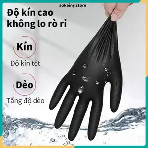 HỘP GĂNG TAY NITRILE ĐEN CHUYÊN DỤNG - Phun Xăm Thẩm Mỹ, Spa Cao Cấp