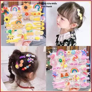 SET 14 KẸP TÓC TRẺ EM CUTE - Đáng Yêu Cho Bé Gái, Nhiều Hình Nhiều Màu
