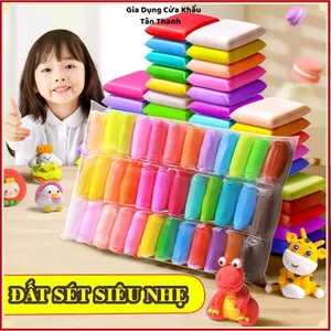 BỘ ĐẤT NẶN 24 MÀU CHO BÉ - Đất Sét Nặn Hình Cao Cấp, Không Dính Tay