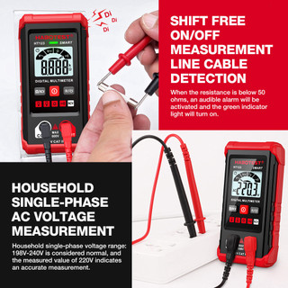 D Đồng Hồ Vạn Năng Kỹ Thuật Số 600V HABOTEST HT123 Phát Hiện Điện Áp AC DC Bảo Hành 1 Năm