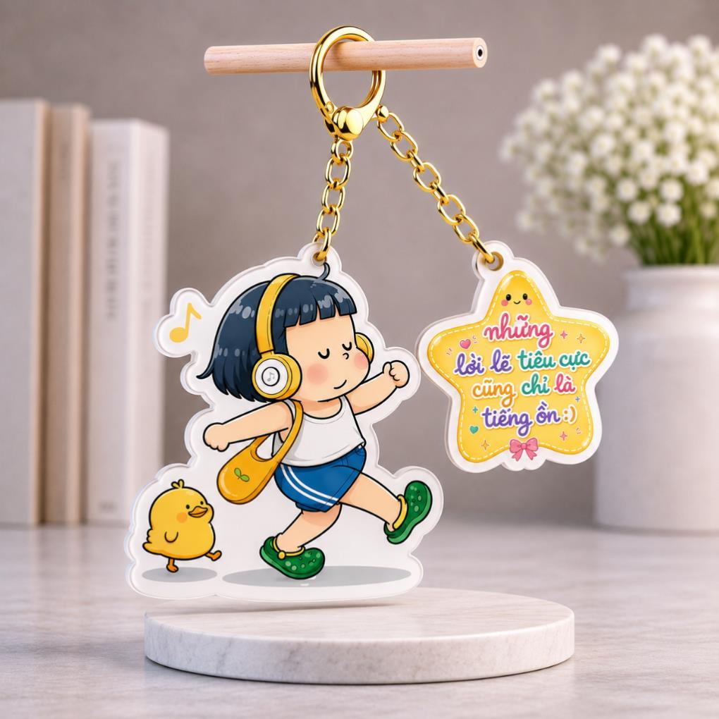 Combo 10 Móc khoá năng lượng tích cực; tạo động lực; xả stres quà tặng ý nghĩa cho bạn bè; đồng nghiệp hàng sẵn kho