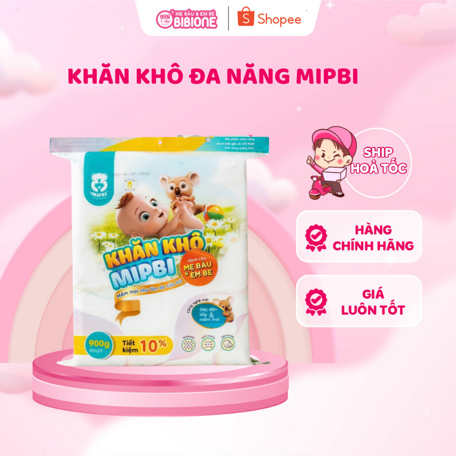 Khăn vải khô đa năng cao cấp Mipbi mềm mại an toàn cho bé và cả gia đình - [NEW]