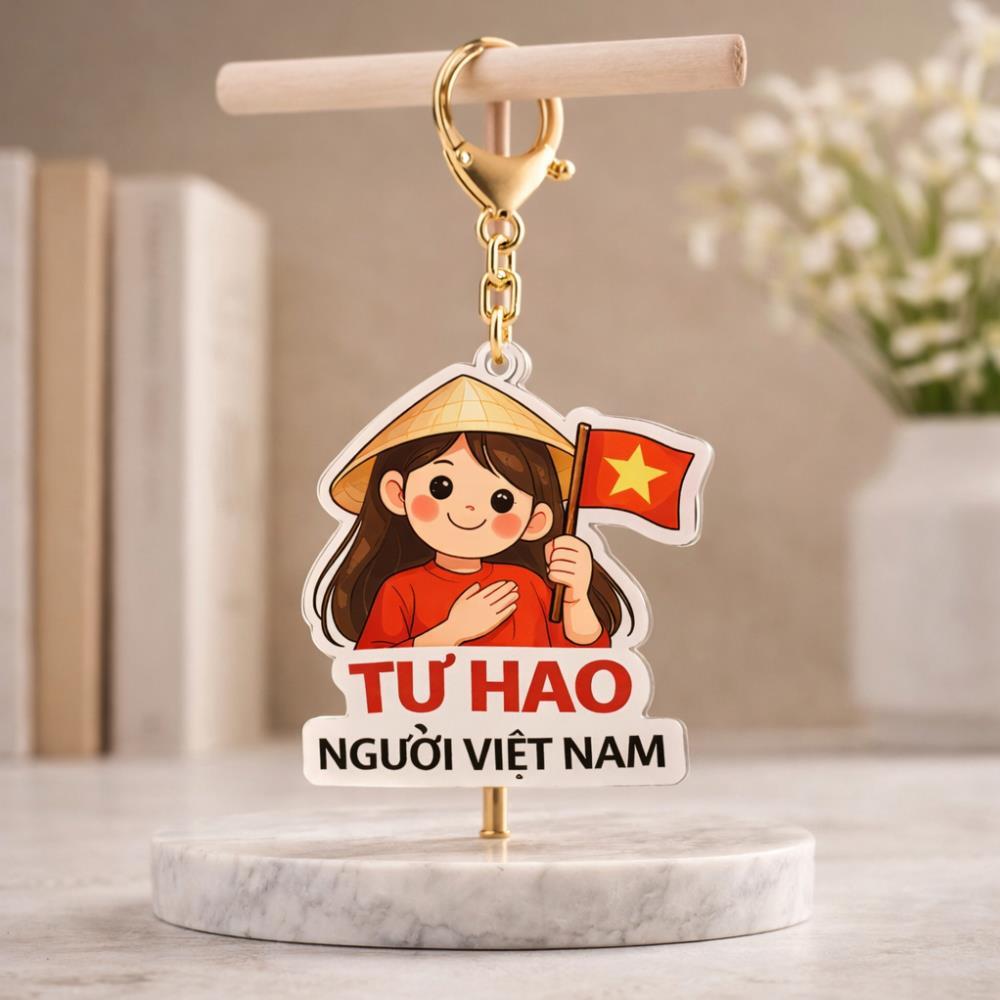 30 móc khoá 2k/1 2 mặt bóng mica mẫu Việt Nam mừng ngày kỷ niệm; ngày lễ quốc khánh quà tặng ý nghĩa cho doanh nghiệp
