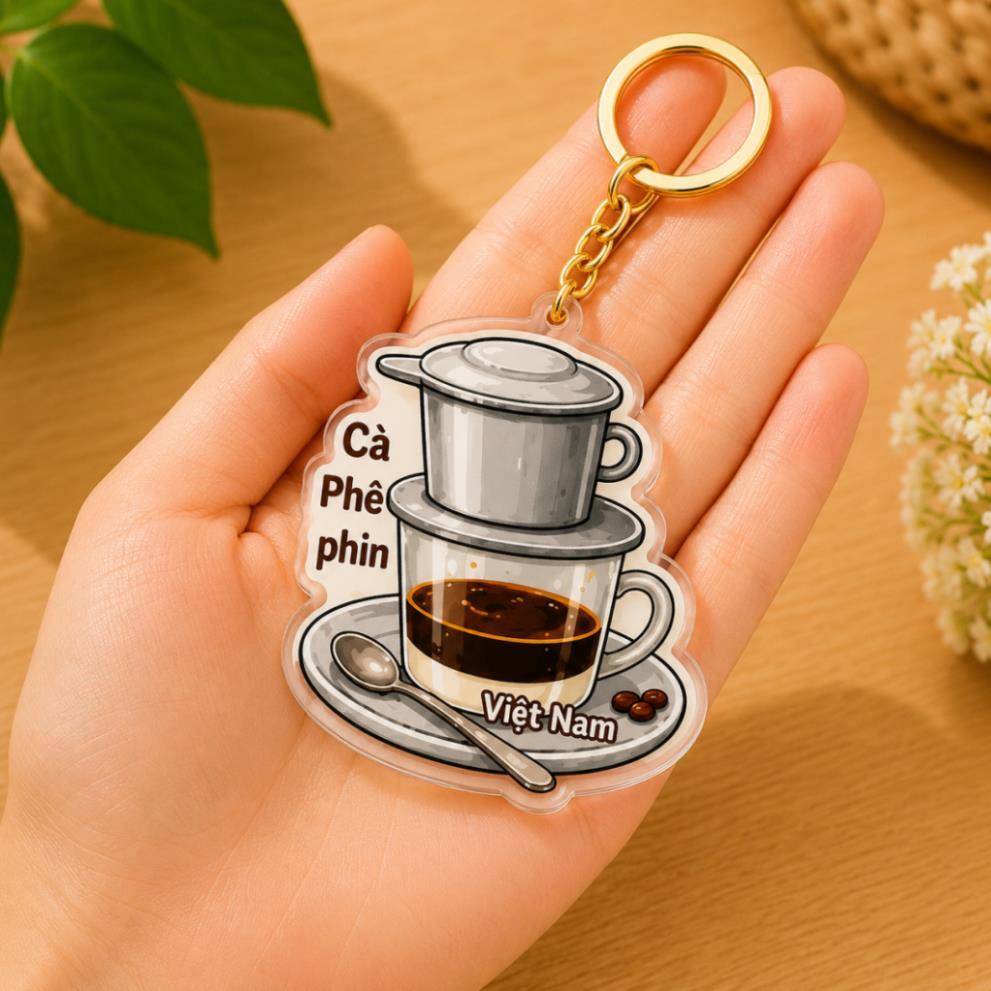 Combo 5 cái móc Khoá Văn Hoá Việt Nam mica in 2 mặt bóng 3D quà lưu niệm ý nghĩa cho mùa du lịch tặng bạn bè người thân