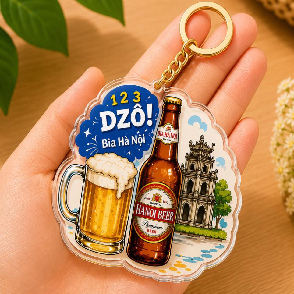 Combo 5 cái móc Khoá Văn Hoá Việt Nam mica in 2 mặt bóng 3D quà lưu niệm ý nghĩa cho mùa du lịch tặng bạn bè người thân