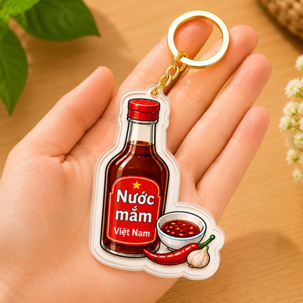 Combo 5 cái móc Khoá Văn Hoá Việt Nam mica in 2 mặt bóng 3D quà lưu niệm ý nghĩa cho mùa du lịch tặng bạn bè người thân
