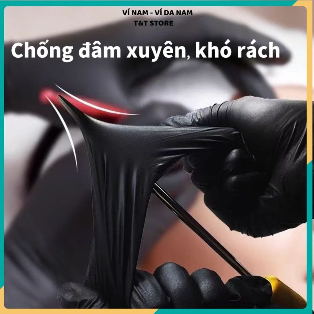 (COMBO 3) HỘP GĂNG TAY NITRILE ĐEN CHUYÊN DỤNG - Phun Xăm Thẩm Mỹ, Spa Cao Cấp