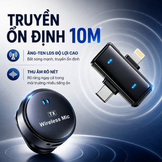(BÁN RẺ LẤY LƯỢT BÁN) Mic thu âm không dây Q9 1 thu 2 Core X, cài áo nam châm, lọc ồn, quay video livestream