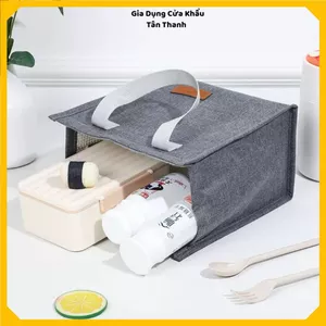TÚI ĐỰNG CƠM CỠ LỚN GIỮ NHIỆT - Chống Thấm Nước, Có Ngăn Hai Bên Tiện Lợi