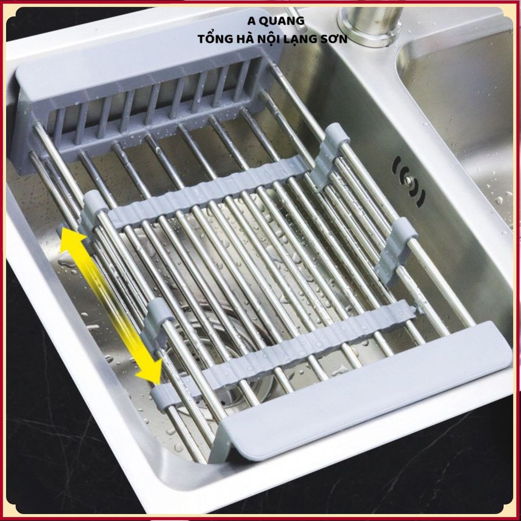 (COMBO 2) RỔ INOX 304 ÚP CHO CHẬU RỬA BÁT - Khay Đa Năng Cao Cấp Tiện Dụng