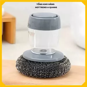 BÀN CHẢI CỌ XOONG NỒI CÓ BÌNH ĐỰNG XÀ PHÒNG - Cọ Rửa Bát Đĩa Tiện Lợi