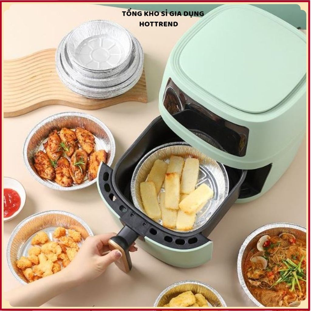 (COMBO 20) KHAY NHÔM 18.5CM LÓT NỒI CHIÊN KHÔNG DẦU - Dùng Cho Lò Nướng Đa Năng