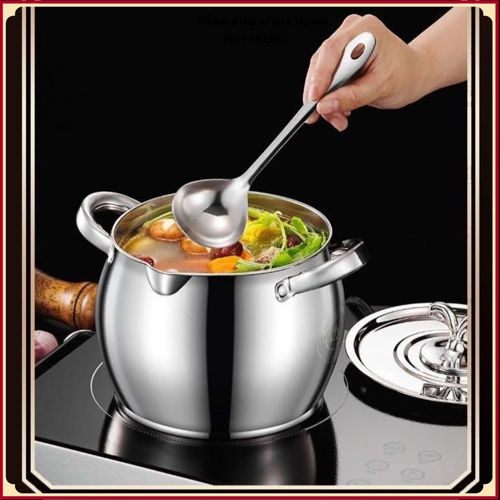 ÂU ĐỰNG MỠ INOX 304 CÓ NẮP ĐẬY 1 LÍT - Hũ Đựng Dầu Mỡ Có Tay Cầm Tiện Dụng