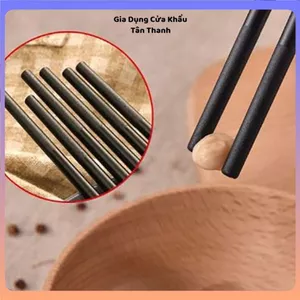 ĐÔI ĐŨA NHỰA ĐEN NHẬT 27CM MẠ VÀNG - Chống Trơn Trượt Bền Đẹp Cao Cấp