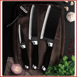 BỘ DAO NHẬT 6 MÓN CAO CẤP ASAKH, Dao Nhà Bếp Đa Năng Siêu Sắc Bén, Bộ Dao Inox Chế Biến Thực Phẩm, Tiện Dụng Cho Gia Đìn