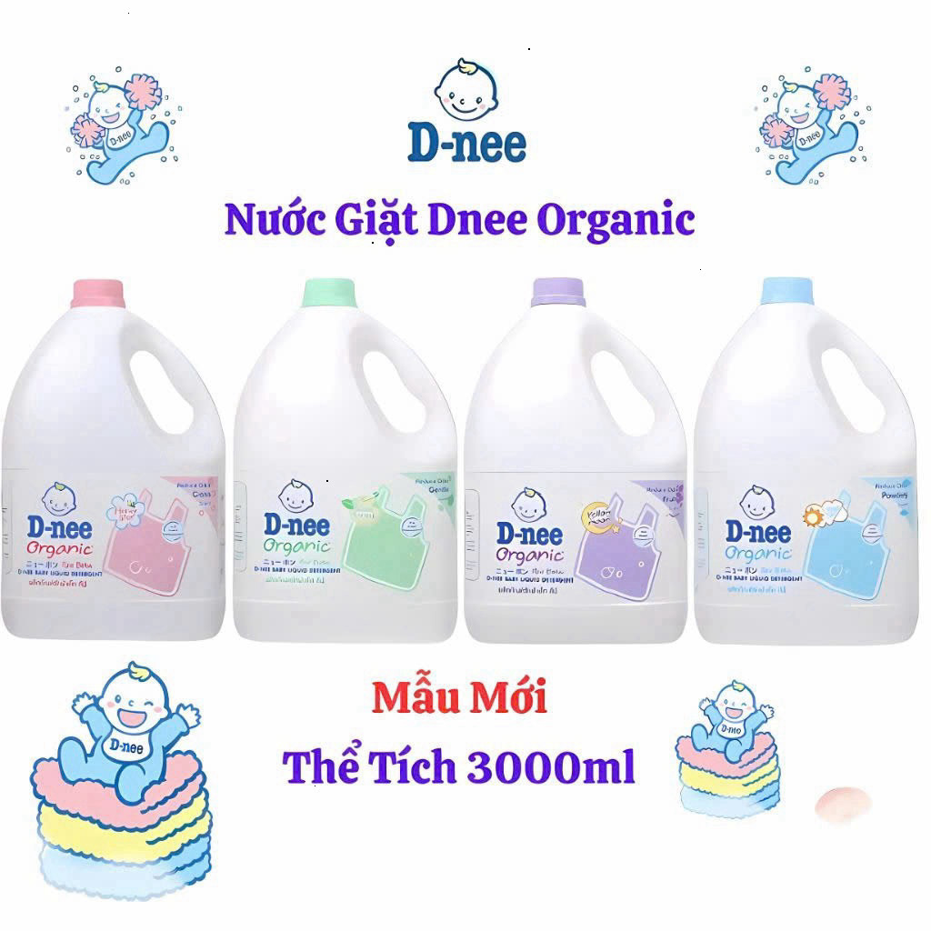 Nước Giặt Dnee Chính Hãng Thái Lan 3000ml/Túi 1400ml - Nước Giặt Xả Cho Bé Thơm Lâu, Dịu Nhẹ, An Toàn Cho Trẻ Sơ Sinh