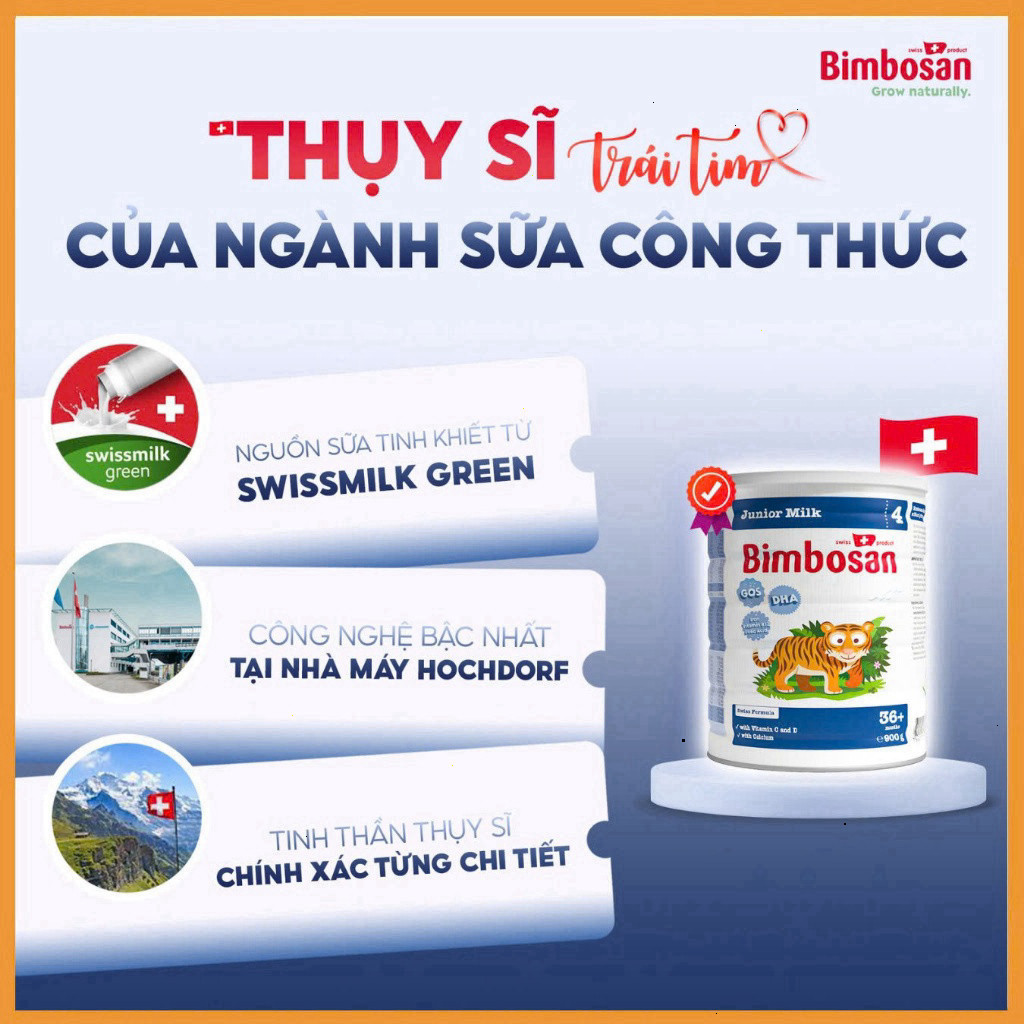 [DATE XA - KÈM QUÀ] Sữa bột sinh học Bimbosan nhập khẩu Thụy Sĩ - Lon 900g