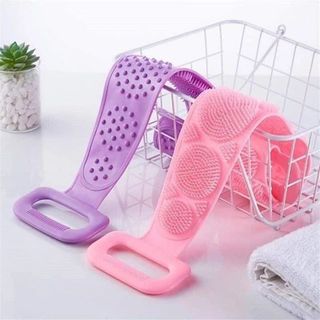 (COMBO 5) DÂY CHÀ LƯNG TẮM MASSAGE 2 MẶT SILICON - Đai KỲ LƯNG TẨY TẾ BÀO CHẾT, Dụng Cụ Chà Lưng Cao Cấp