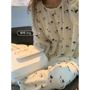 Dài Tay Cổ Vuông Nổi Tiếng Trên Mạng Nhăn Bọt Giả Cotton Xuân Thu Phục Vụ Tại Nhà