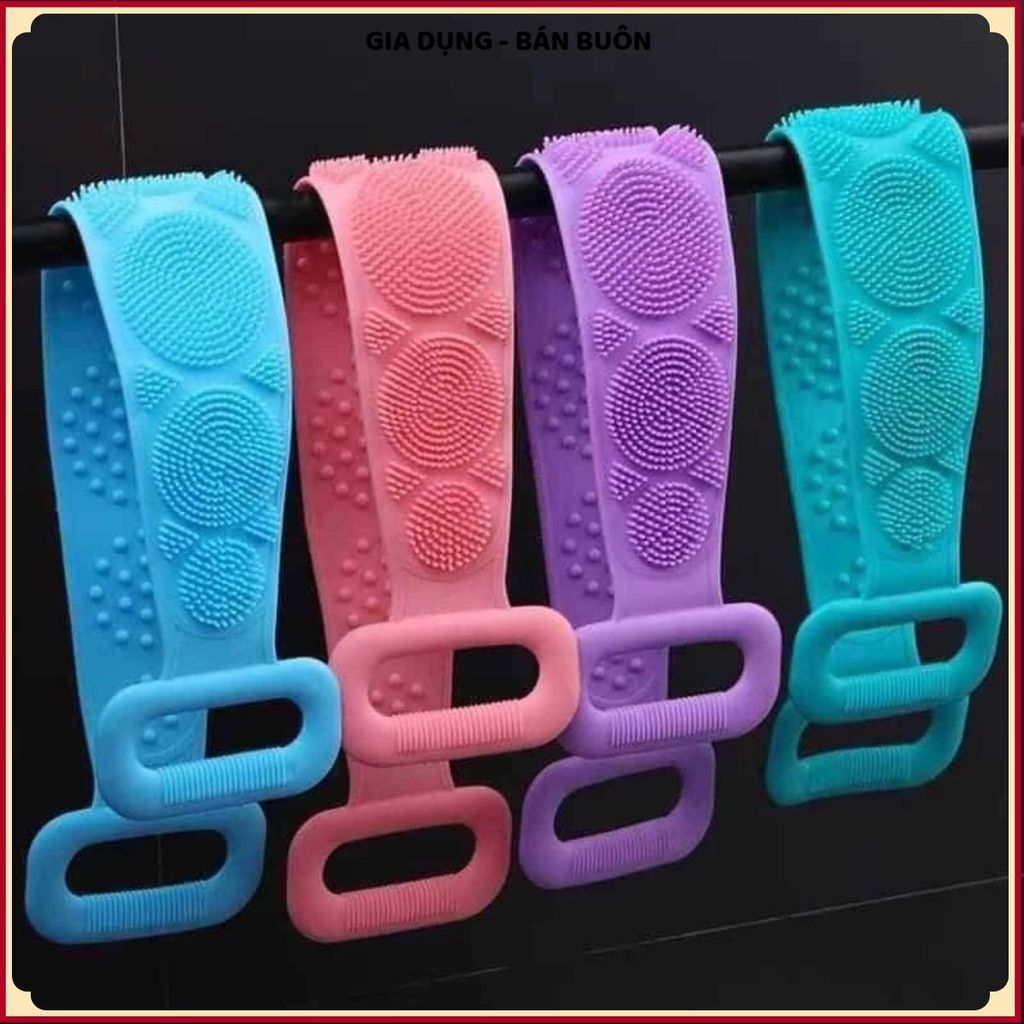 (COMBO 5) DÂY CHÀ LƯNG TẮM MASSAGE 2 MẶT SILICON - Đai KỲ LƯNG TẨY TẾ BÀO CHẾT, Dụng Cụ Chà Lưng Cao Cấp