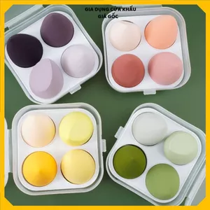 SET 4 MÚT TÁN KEM NỀN - Mút Cứng Tán Đều Kem Nền, Bông Mút Trang Điểm Chuyên Dụng