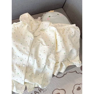 Bộ Đồ Ngủ Nữ Mùa Hè Áo Nịt Bông Mây Quần Short Ngắn Tay Ngọt Ngào Giản Dị Mẫu Mới Năm 2025 Đồ Mặc Nhà Mẫu Mỏng