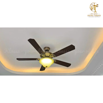 [Hàng cao cấp] Quạt trần đèn tân cổ điển cánh gỗ có remote cầm tay,Quạt trần cho phòng khách động cơ tiết kiệm điện HT