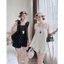 Set bộ đùi bánh bèo thời trang nữ chất cotton lạnh mịn áo dây nơ cổ vuông phối quần short ống rộng in bi nhỏ Mon fashion