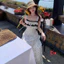 Đầm thời trang nữ thiết kế nàng thơ đáng yêu chất cotton hàn 2 dây mảnh cổ vuông viền váy dài dáng suông xòe chấm bi Mon