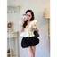 Set áo cổ V chun eo cv chấm bi 2 màu Mon fashion